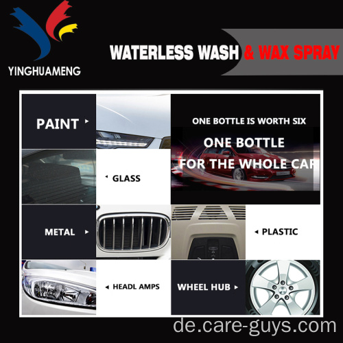 Wasserloser Autowasch- und Wachsauto -Politis -Spray